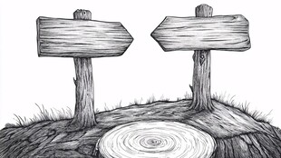 分岔路标指引不同方向