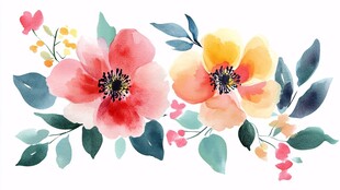 水彩花卉装饰图案