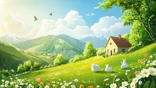 田园牧歌般的乡村美景