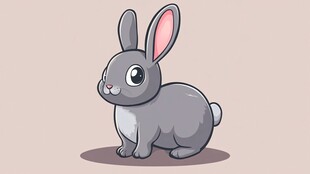 可爱灰兔子卡通形象