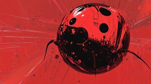 红色科幻风机械瓢虫