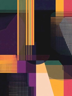 几何色块抽象艺术图案
