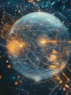 科技感地球与网络光线图景
