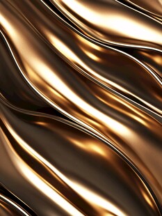 金色流动质感金属波纹