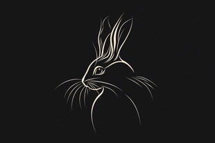 简约线条风兔子头部轮廓