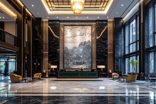 豪华大气的酒店大堂空间