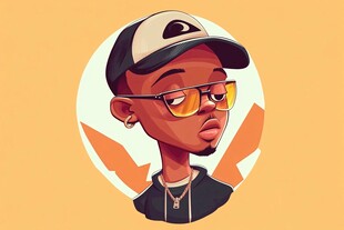 嘻哈风黑人男孩卡通形象