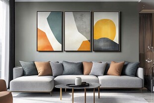 现代简约风客厅装饰画搭配