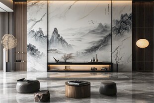 中式山水风客厅雅致空间