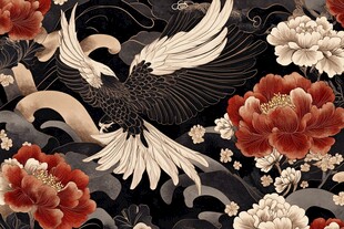 凤凰牡丹中式纹样图案