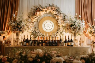 浪漫婚礼香槟花卉布置区