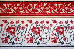 传统花卉图案精美织物