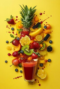 缤纷鲜果与美味果汁盛宴