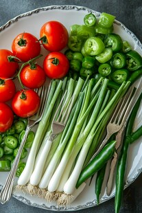 新鲜蔬菜组合摆盘