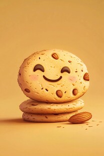 笑脸坚果饼干堆叠