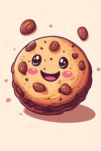可爱笑脸巧克力坚果饼干