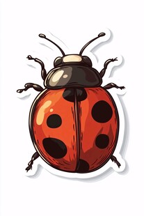 可爱卡通七星瓢虫贴纸