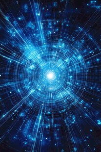 科技蓝光放射状未来背景