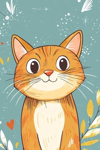 可爱橘猫插画