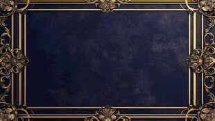 深蓝背景金色华丽边框