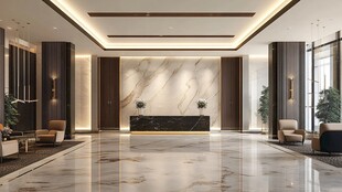 现代豪华酒店大堂空间