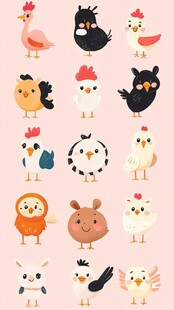 可爱萌趣的卡通禽鸟集合