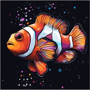 色彩斑斓的小丑鱼插画