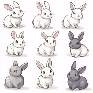 可爱兔子卡通形象集合