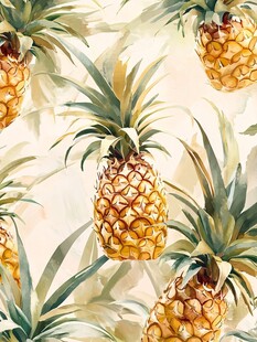 水彩风菠萝图案背景图