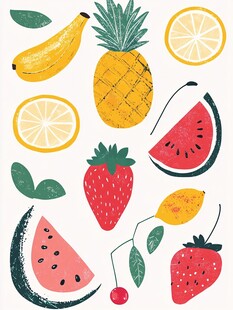 缤纷水果插画图