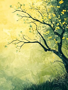 春日繁花树 清新自然景