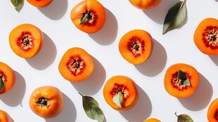 柿子切片平铺 清新画面