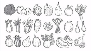 手绘蔬菜水果简笔画集合