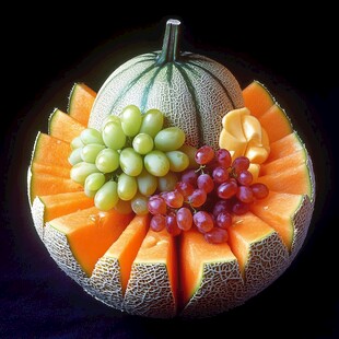 哈密瓜创意水果拼盘造型