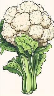 卡通花椰菜插画