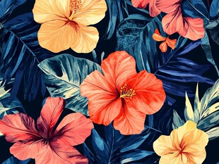 热带花卉图案背景