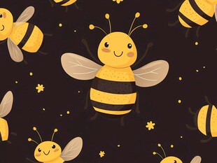 可爱蜜蜂图案背景设计