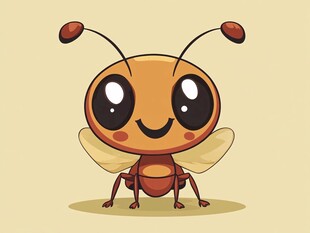 可爱卡通小蚂蚁形象