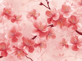 粉色烂漫樱花背景图