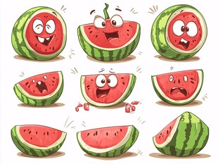 卡通西瓜表情大集合