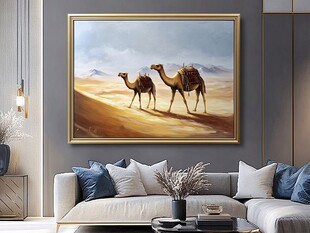 沙漠双驼挂画 家居新格调
