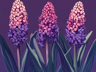 三株风信子插画