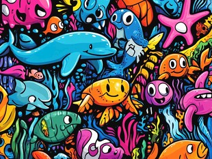 缤纷卡通海洋生物大集合