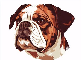拳击犬插画头像