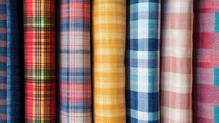 多彩格子布料展示