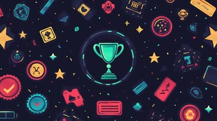 奖杯主题多彩图标背景