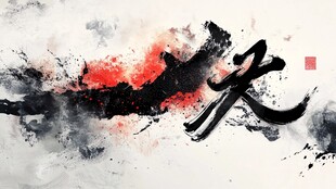 水墨风格书法 天 字艺术