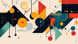 几何抽象艺术多彩图案