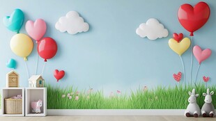 梦幻儿童房墙面装饰场景