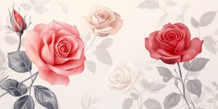 娇艳玫瑰绽放于梦幻背景